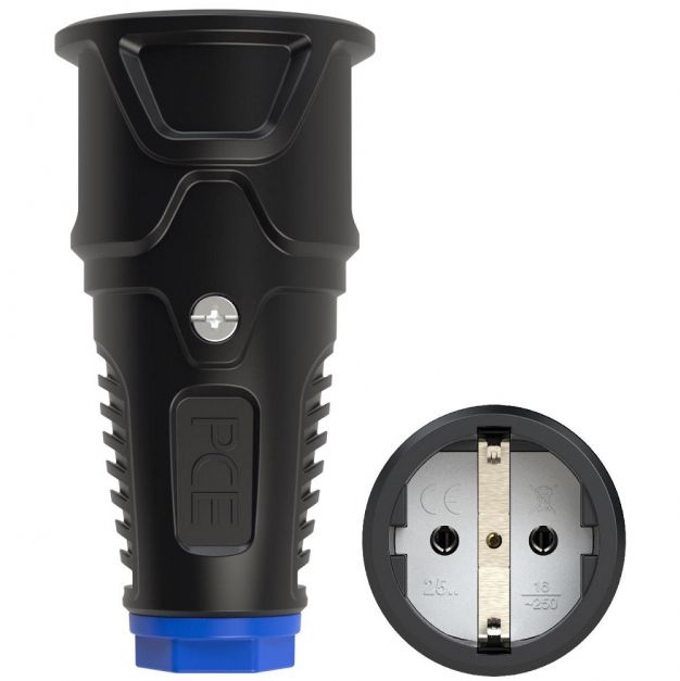 Кабельная розетка 16A 220V 2P+E IP20 PCE 2510-sb