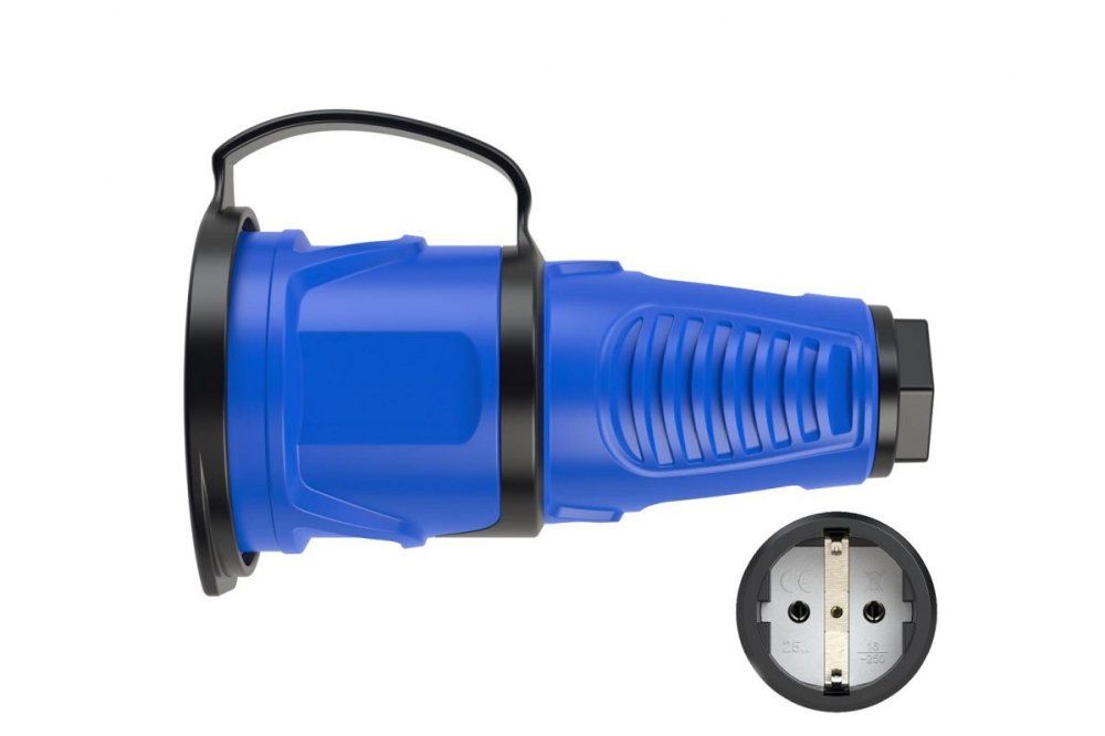 Кабельная розетка 16A 220V 2P+E IP54 с крышкой PCE 2511-bs