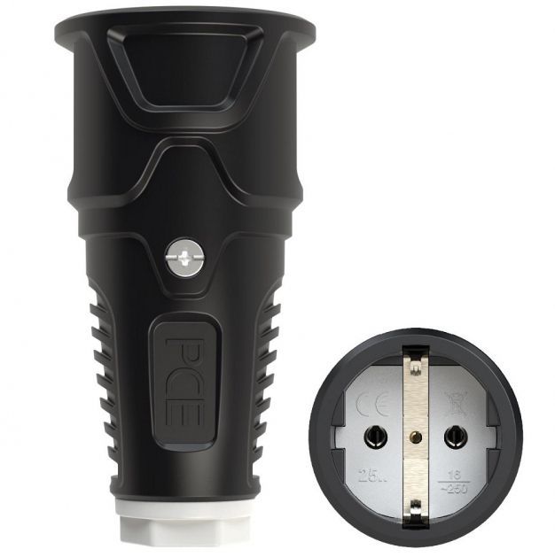 Кабельная розетка 16A 220V 2P+E IP20 PCE 2510-sw